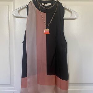 Halston Heritage Sleeveless Colorblock Top